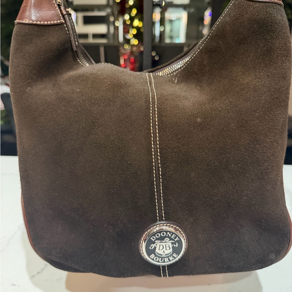 Dooney & Bourke Brown Suede Hobo Bag
